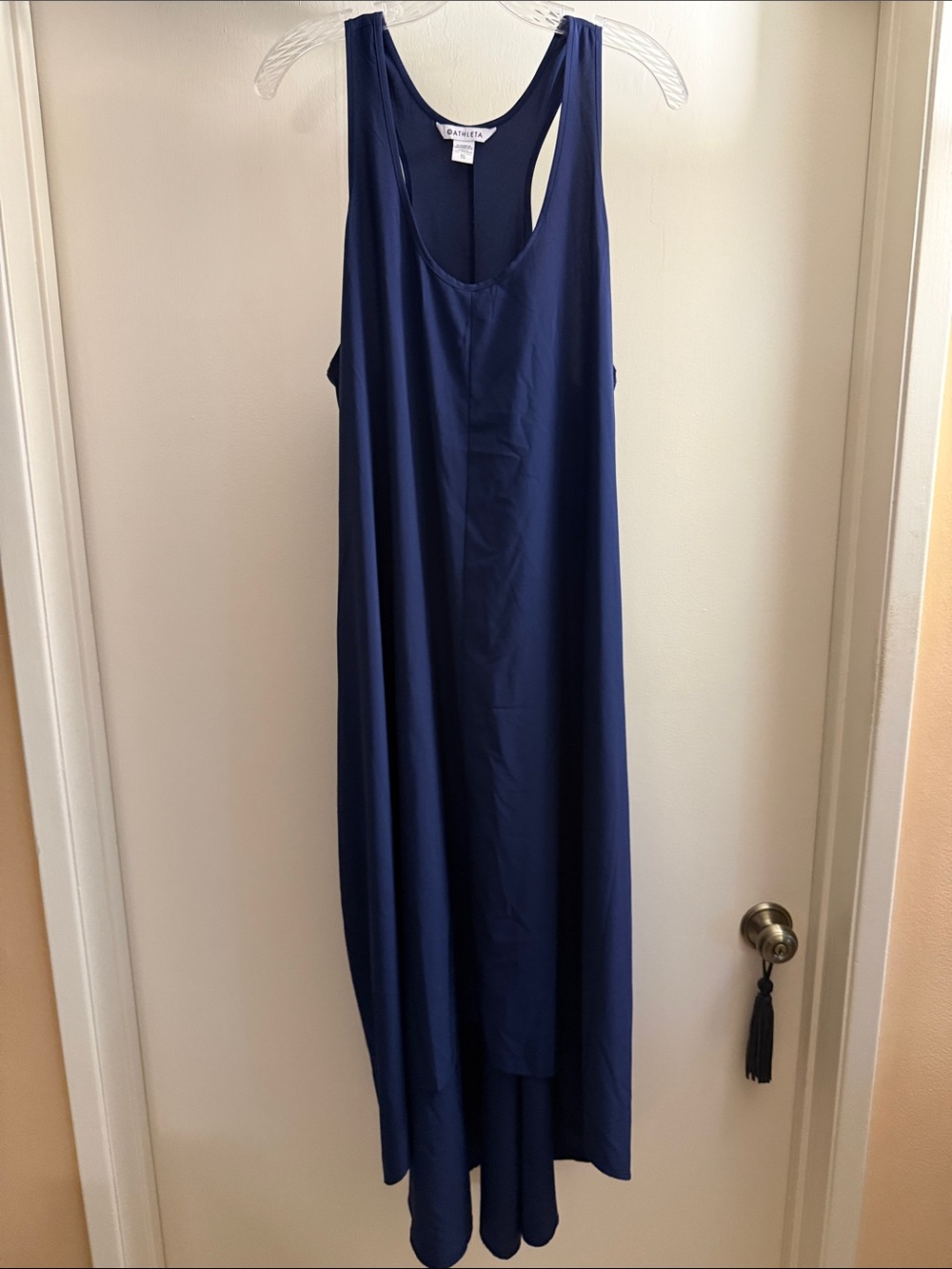 Athleta Deep Navy Racerback High-Low Maxi Dress